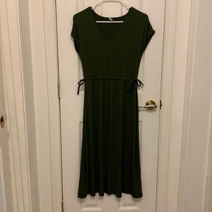 Forest green midi dress